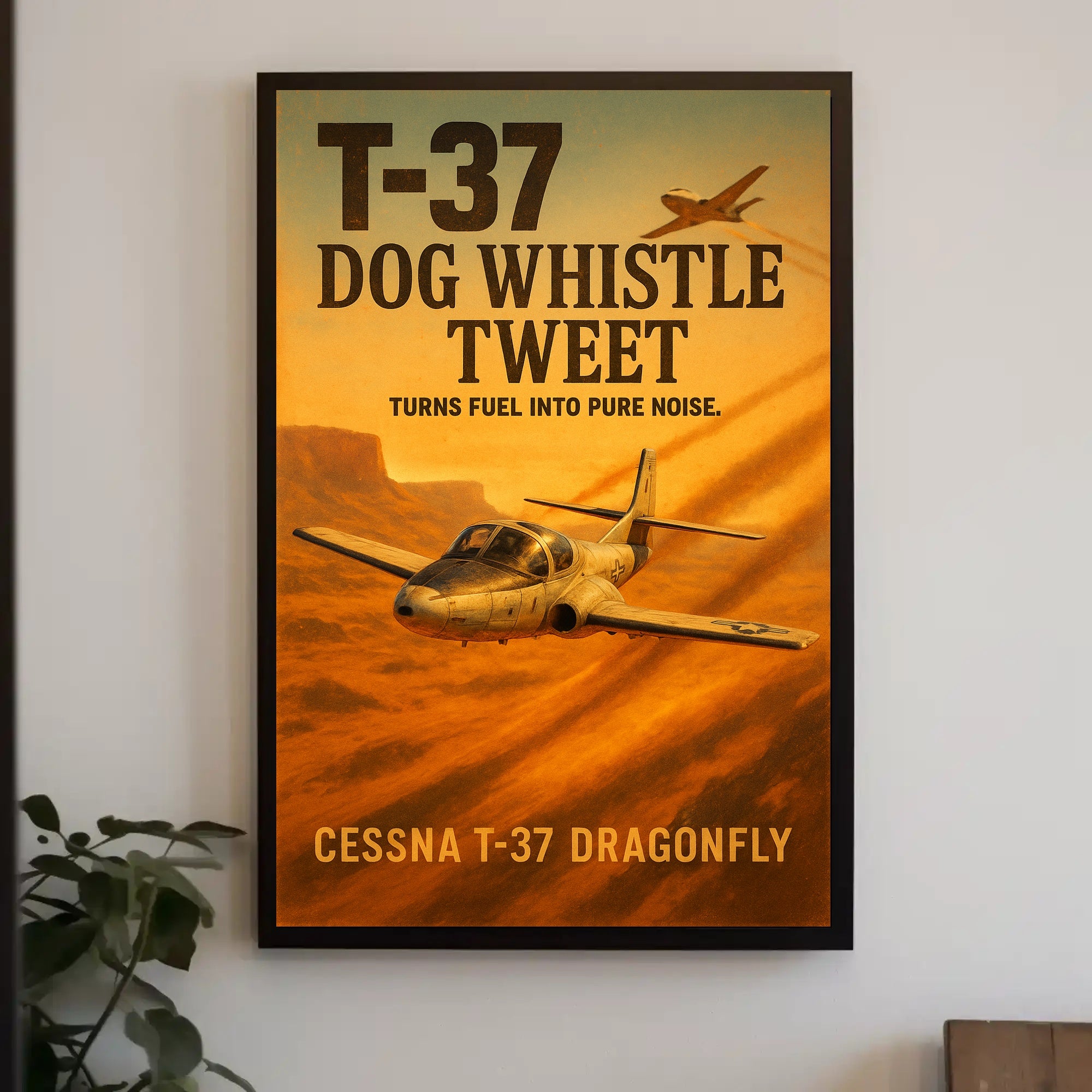 Cessna T-37 Dragonfly Illustrated Military Recruitment Poster
