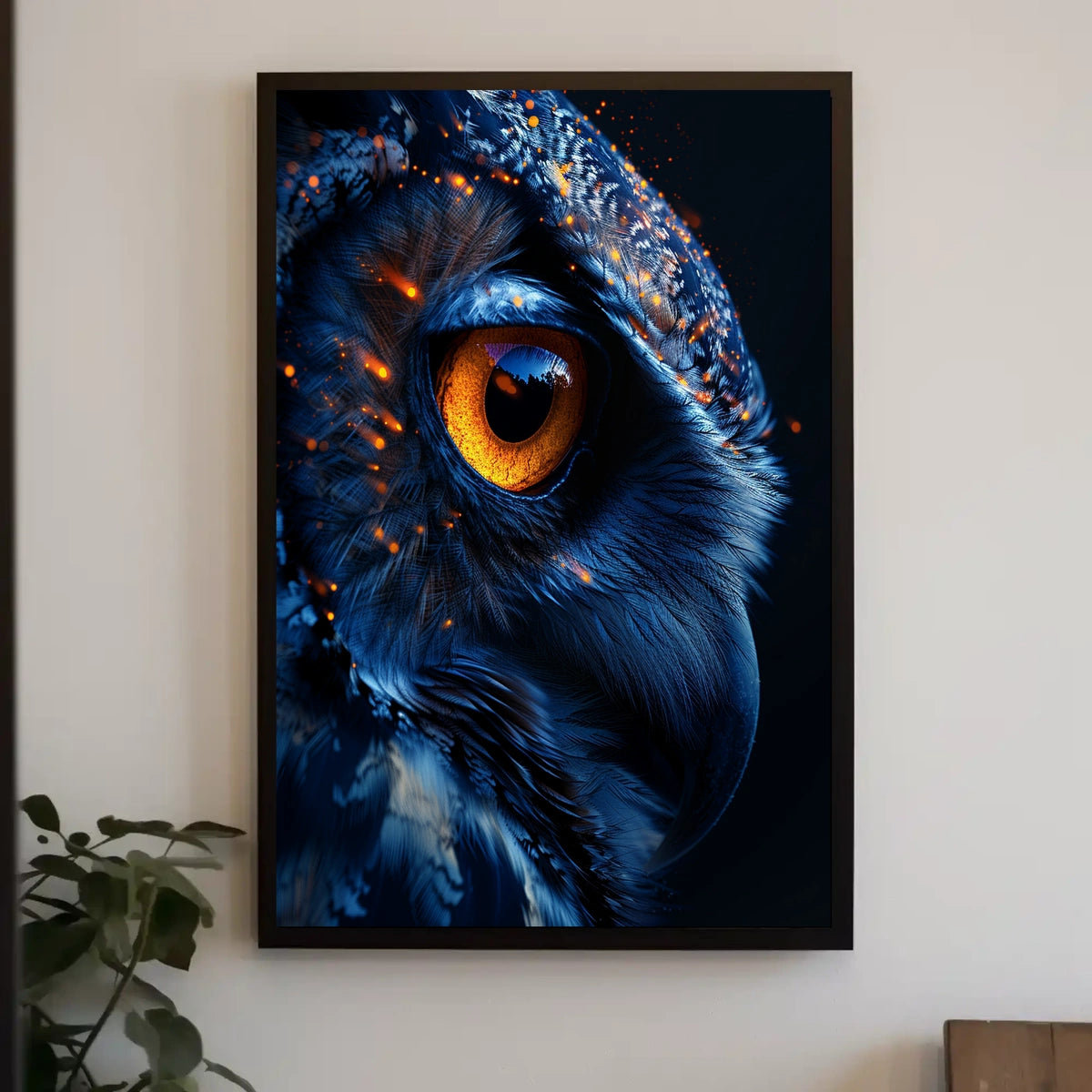 Mystical Owl Eye: Surreal Wildlife Art Poster