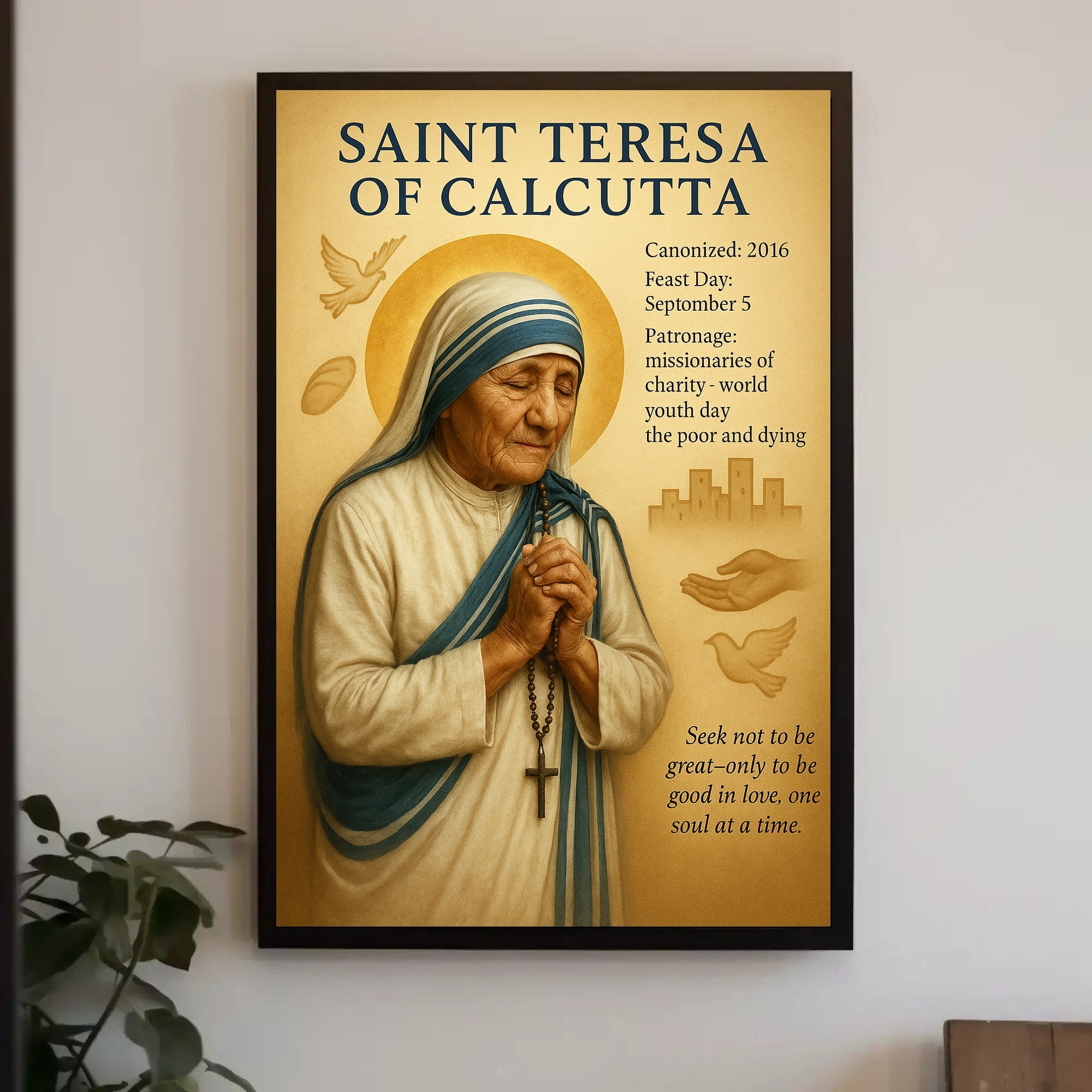 Saint Teresa of Calcutta Photorealistic Heritage Poster