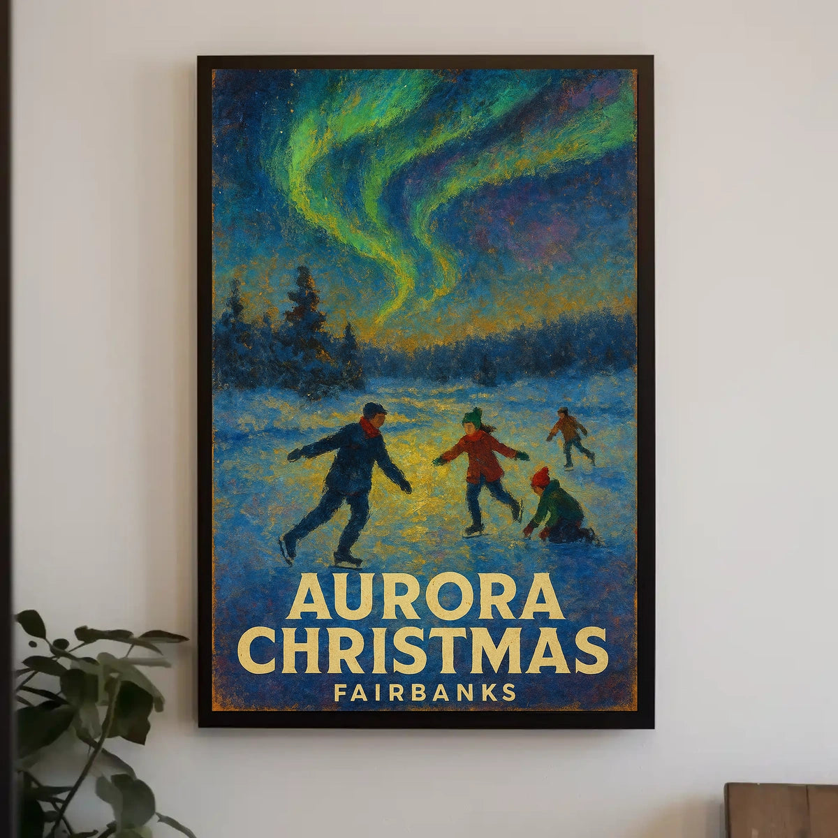 Aurora Christmas in Fairbanks Poster