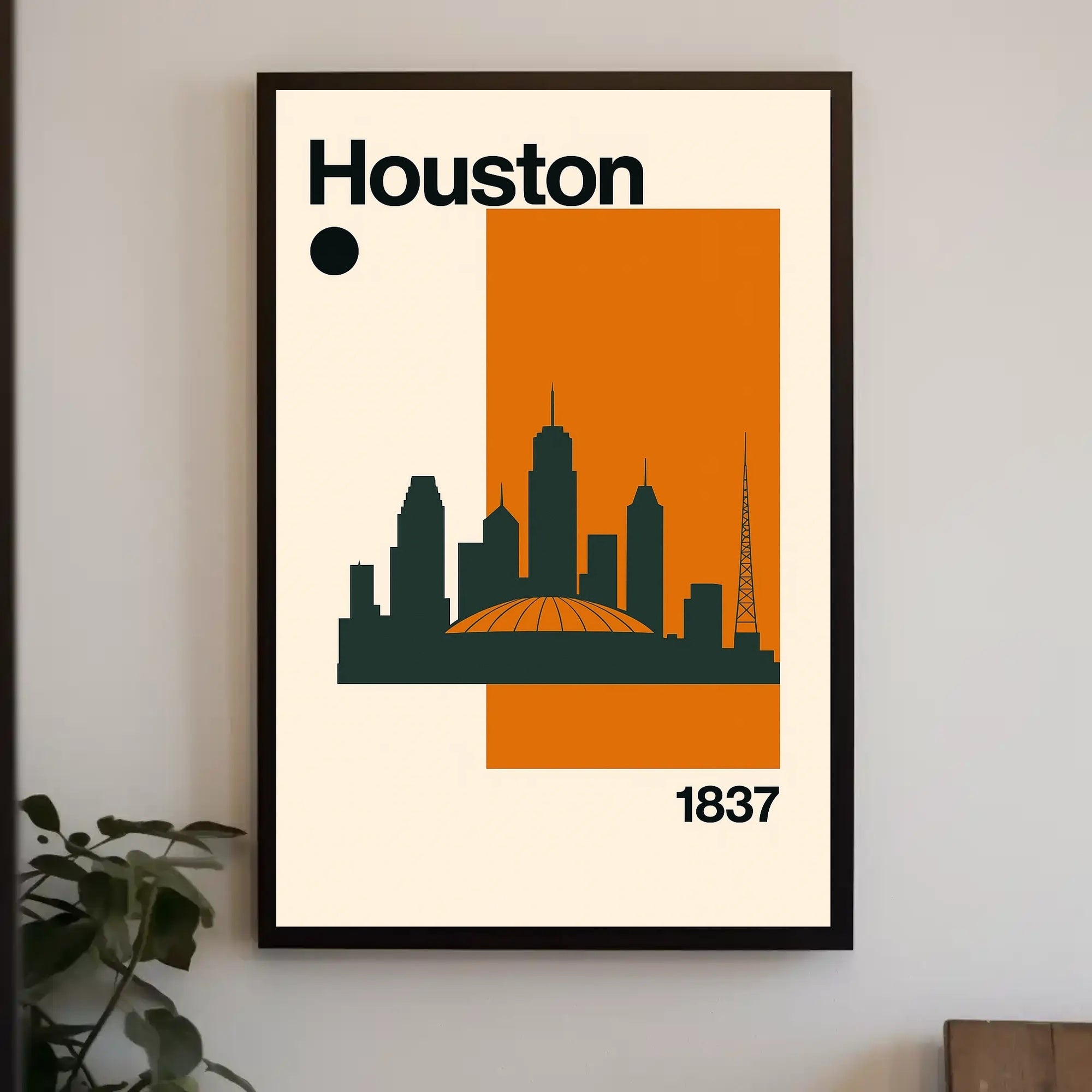 Houston Cityscape Silhouette Art Print Travel Poster