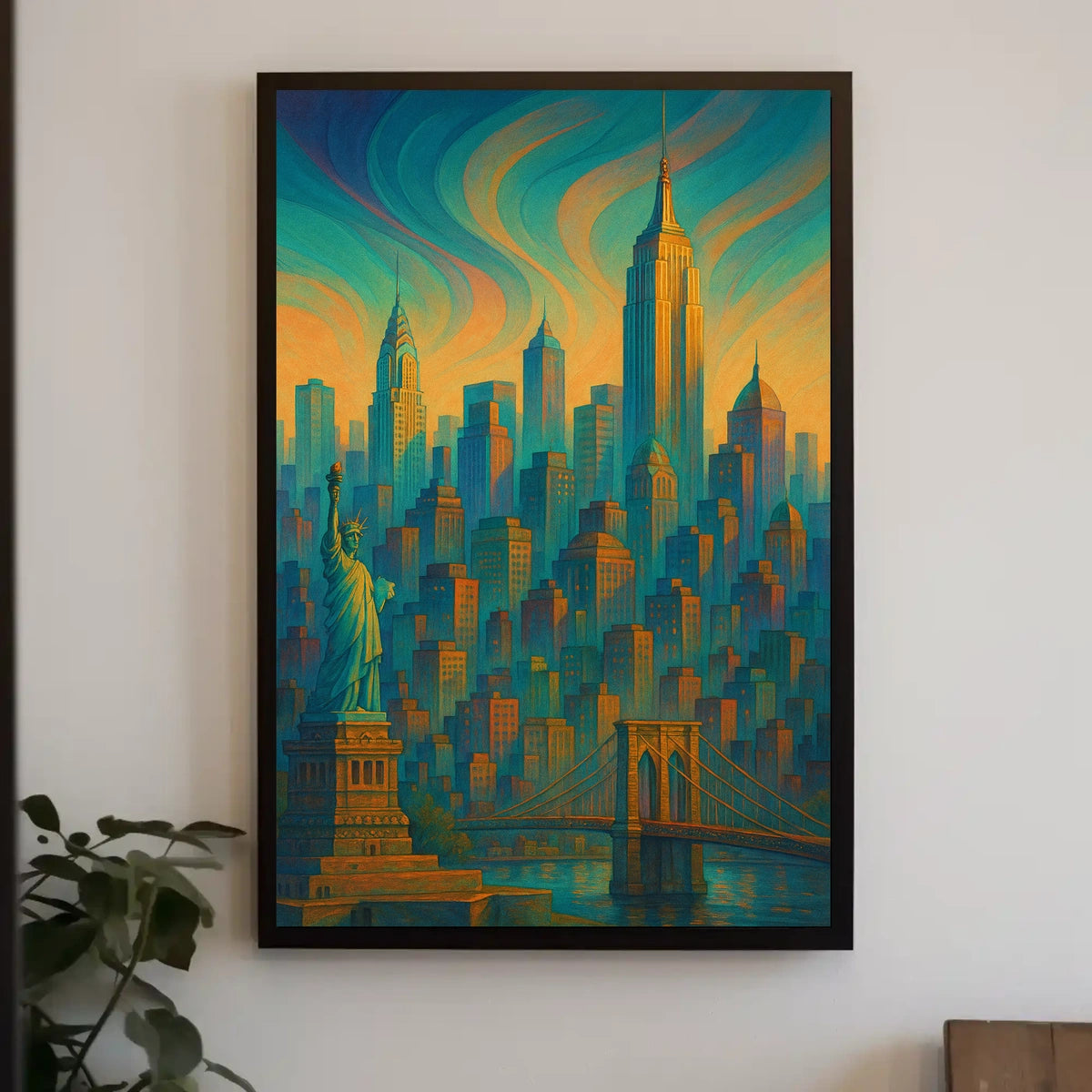 New York City Dreamscape Poster Abstract Cityscape Wall Art