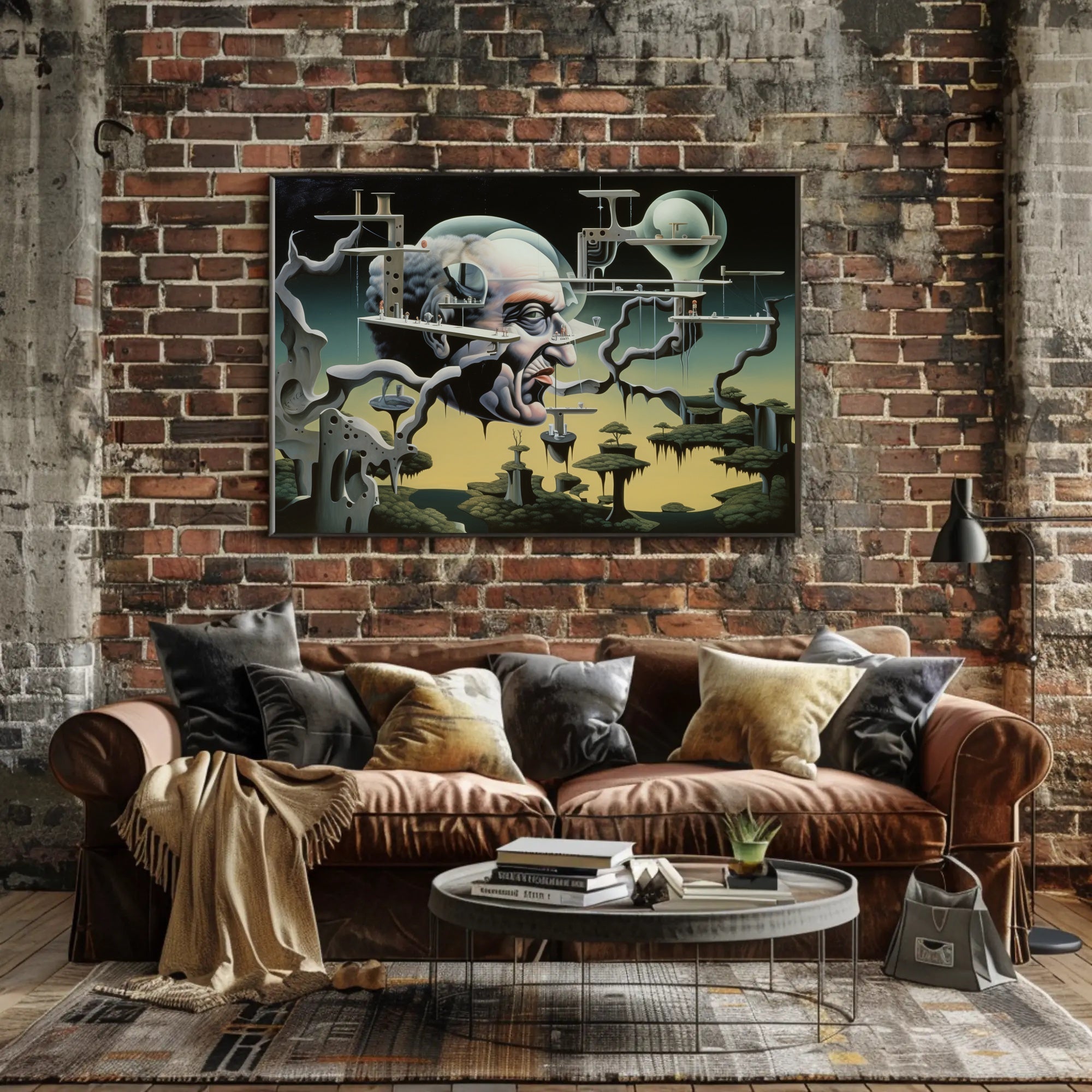 Surreal Sci-Fi Headscape Art Print Futuristic Sci-Fi Poster