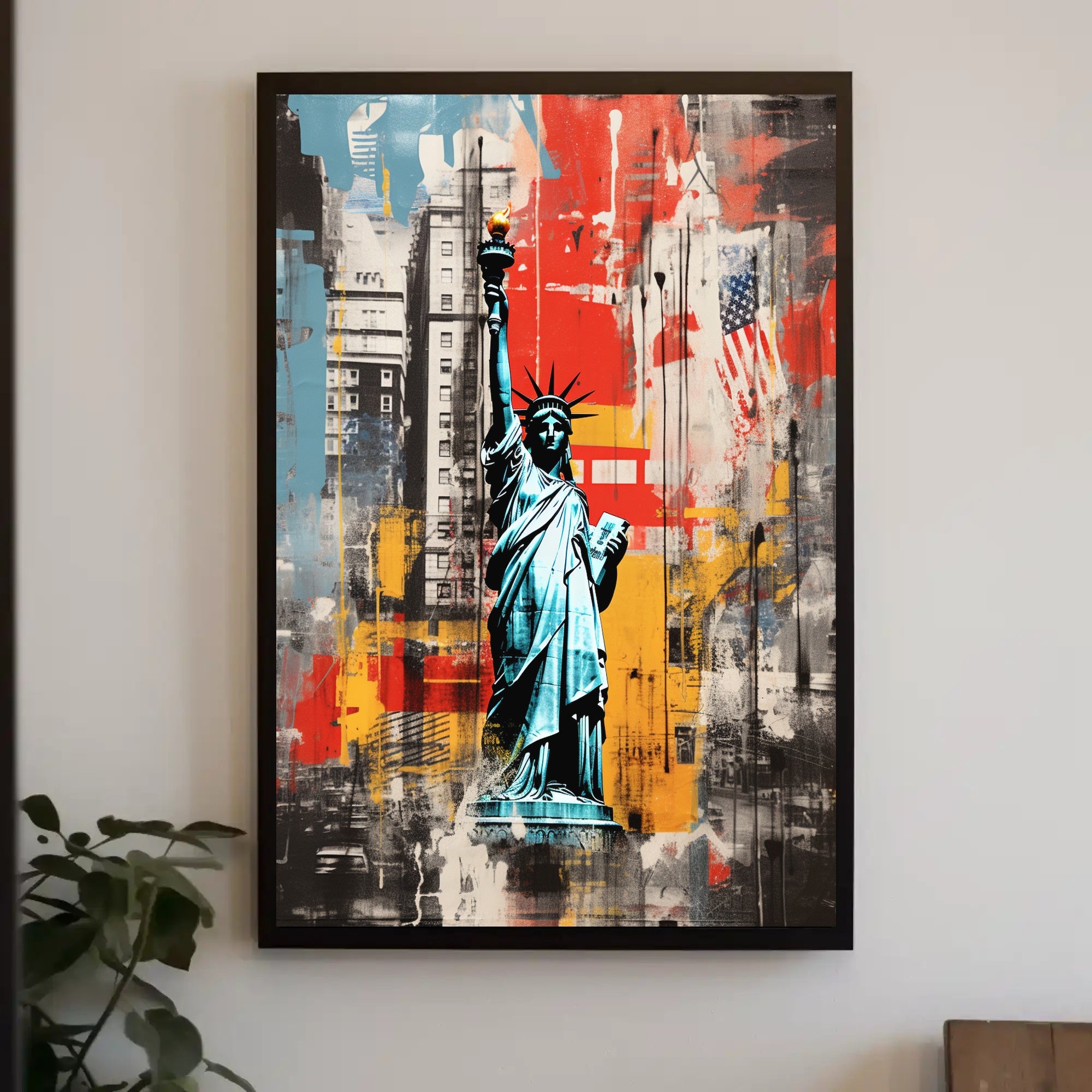 Statue of Liberty Urban Art New York Travel Poster