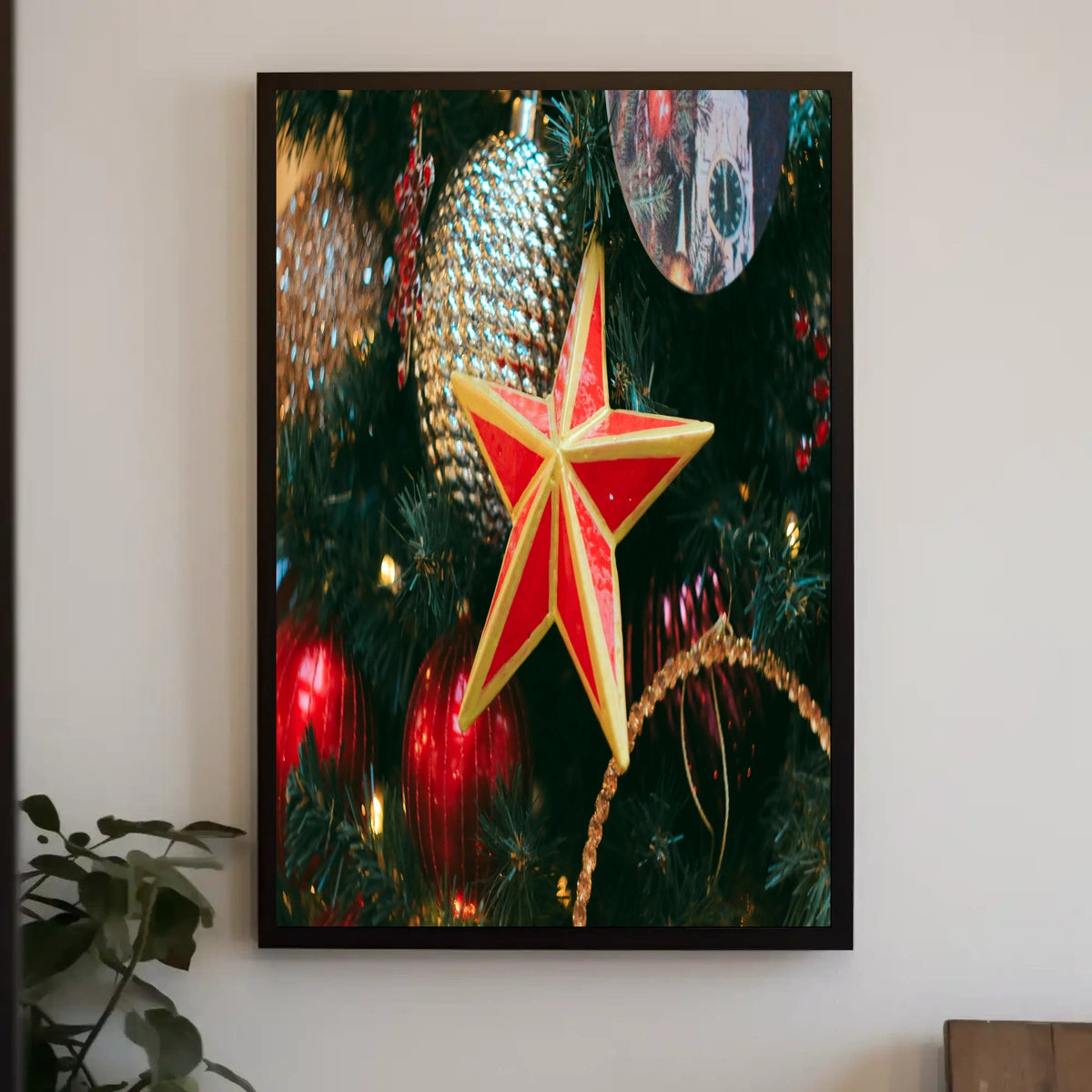 Festive Christmas Ornament Display Poster