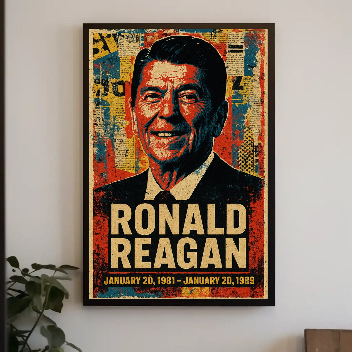 Ronald Reagan 40th President of the United States Street Art Mashup Poster