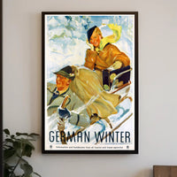 Winter Sleigh Ride Adventure Travel Poster PosterGoat