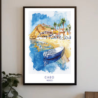 Cabo Watercolor Scenic View Travel Poster PosterGoat