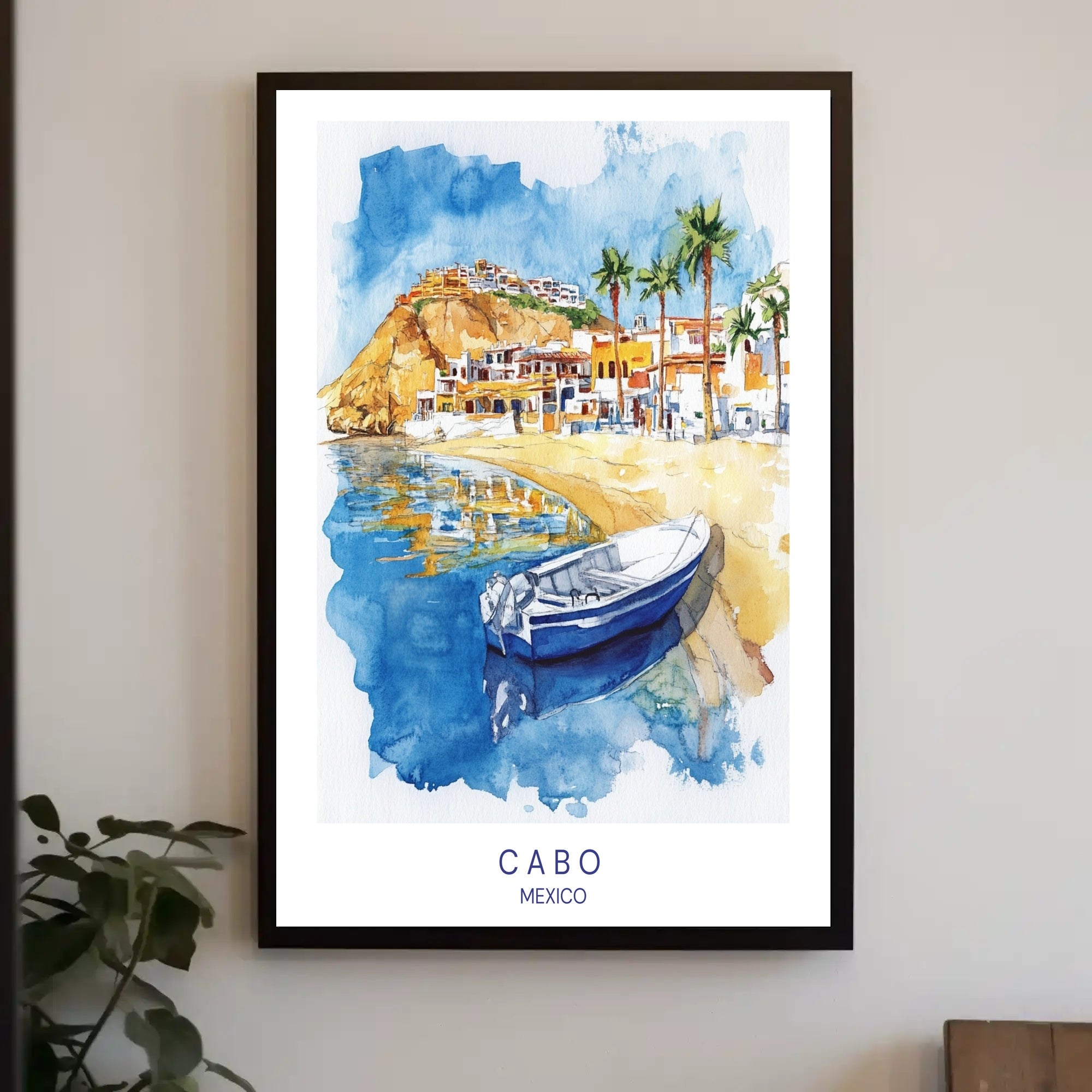 Cabo Watercolor Scenic View Travel Poster PosterGoat