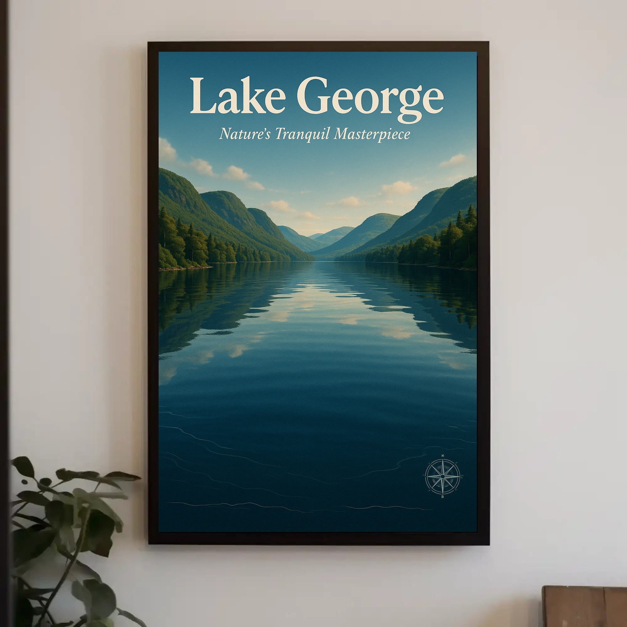 Lake George Poster Vintage Travel Scenic Lakeside Wall Art