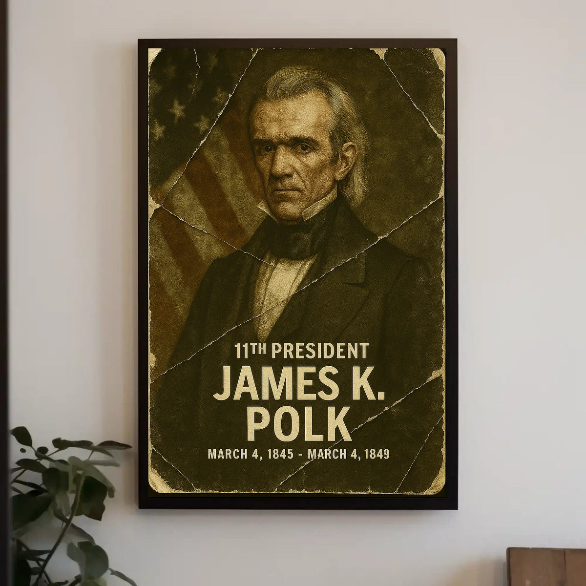 James K. Polk 11th President of the United States Damaged Photograph Poster