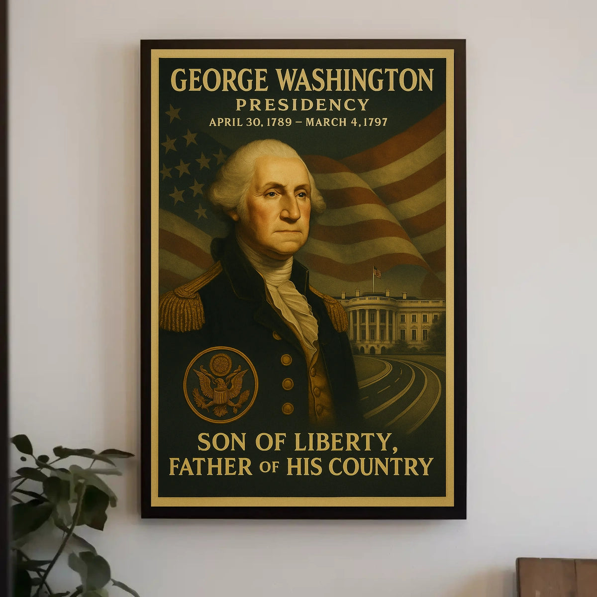 George Washington Presidential Portrait Historical Poster