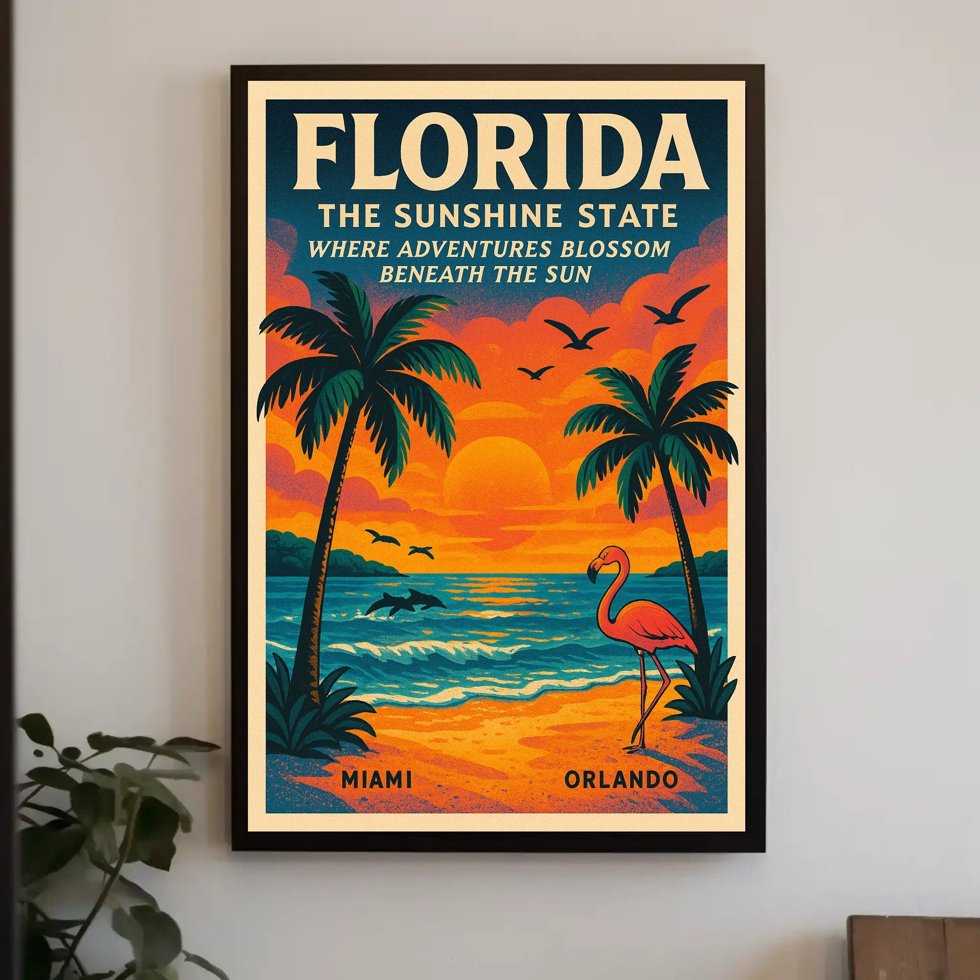 Florida Vintage Travel Poster Wall Art Print