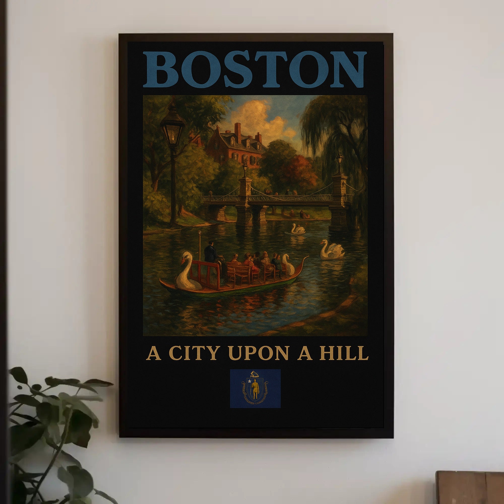 Boston Historical Charm Vintage Travel Poster
