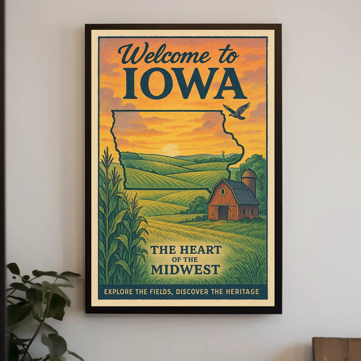 Welcome to Iowa The Heart of the Midwest Poster