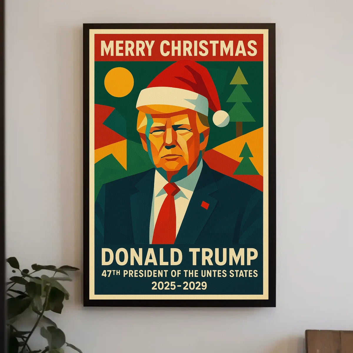 Festive Trump Christmas Poster Political or Pop Culture Poster