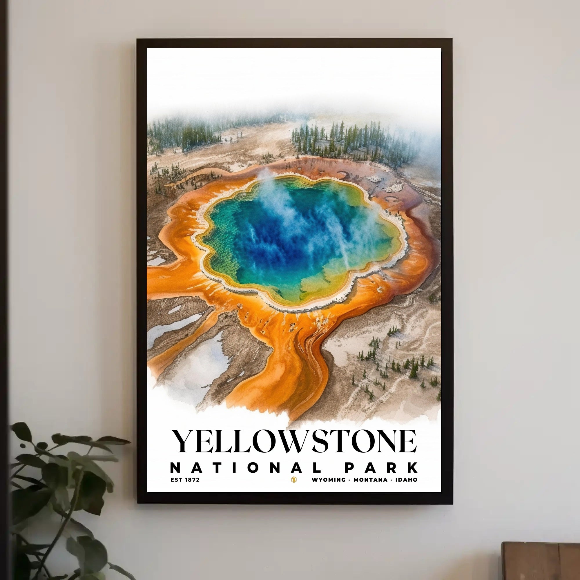 Yellowstone National Park Poster Vintage Travel Print