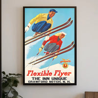 Flexible Flyer Skiing Poster PosterGoat