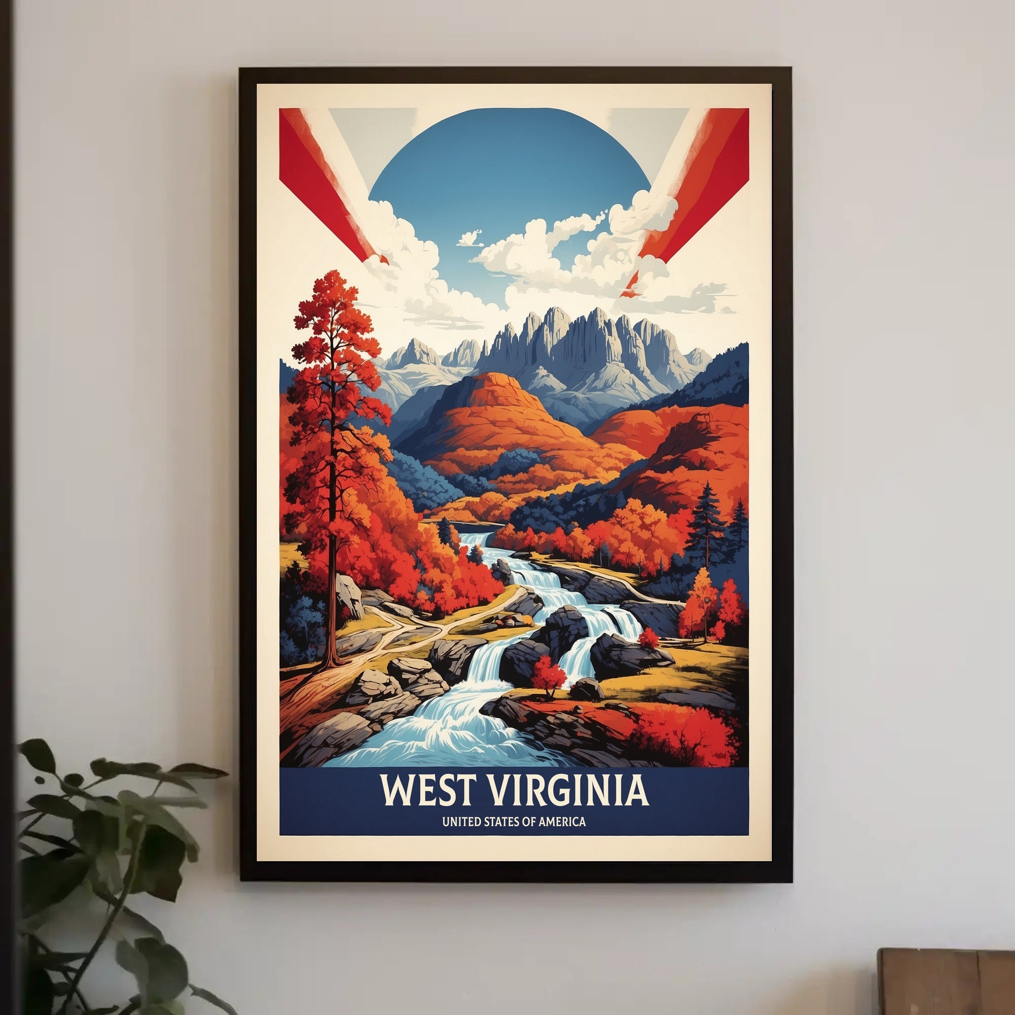 Scenic Autumn Landscape Vintage Travel Poster
