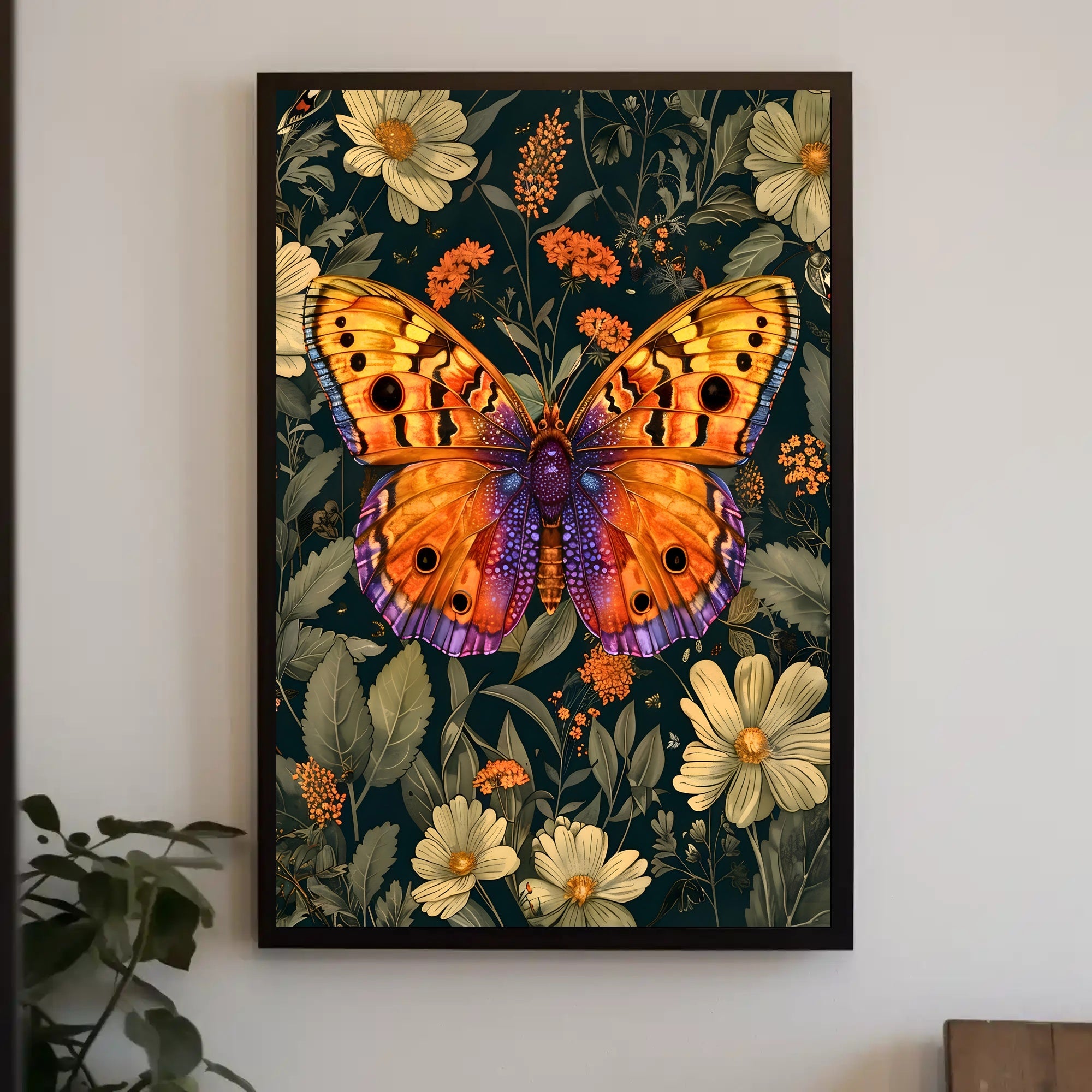 Vibrant Butterfly Garden Art: Abstract or Artistic Poster