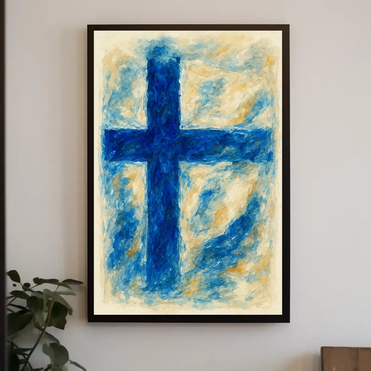 Abstract Blue Cross Abstract Poster