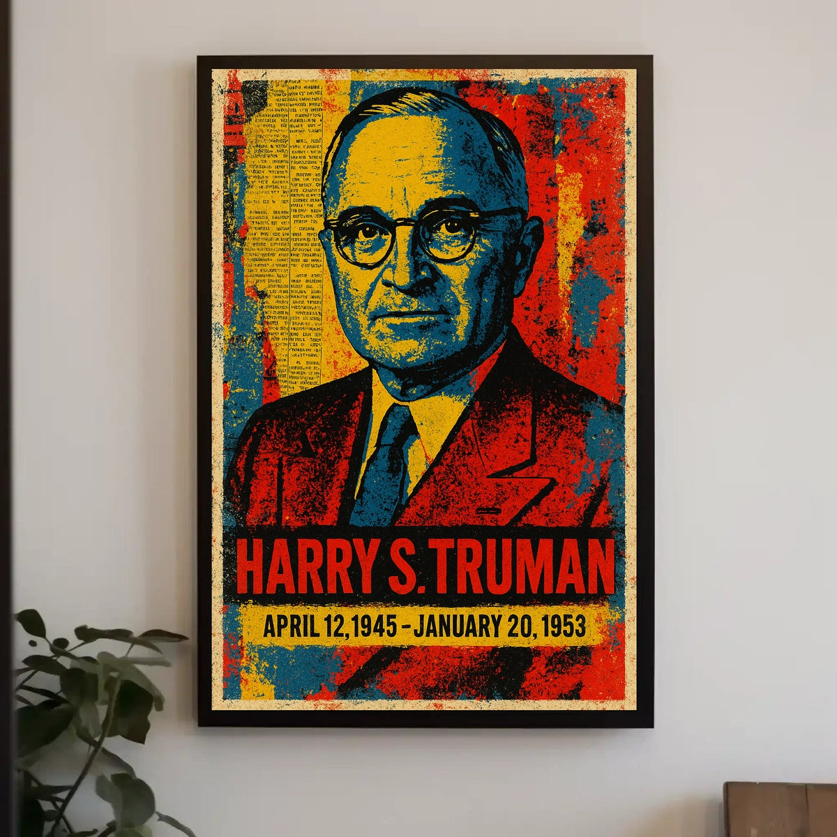 Harry S. Truman 33rd President of the United States Street Art Mashup Poster