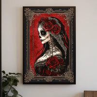 Elegance In Red Day Of The Dead Poster