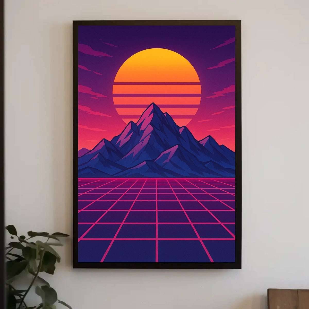 Retro-Futuristic Synthwave Sunset Futuristic Sci-Fi Poster