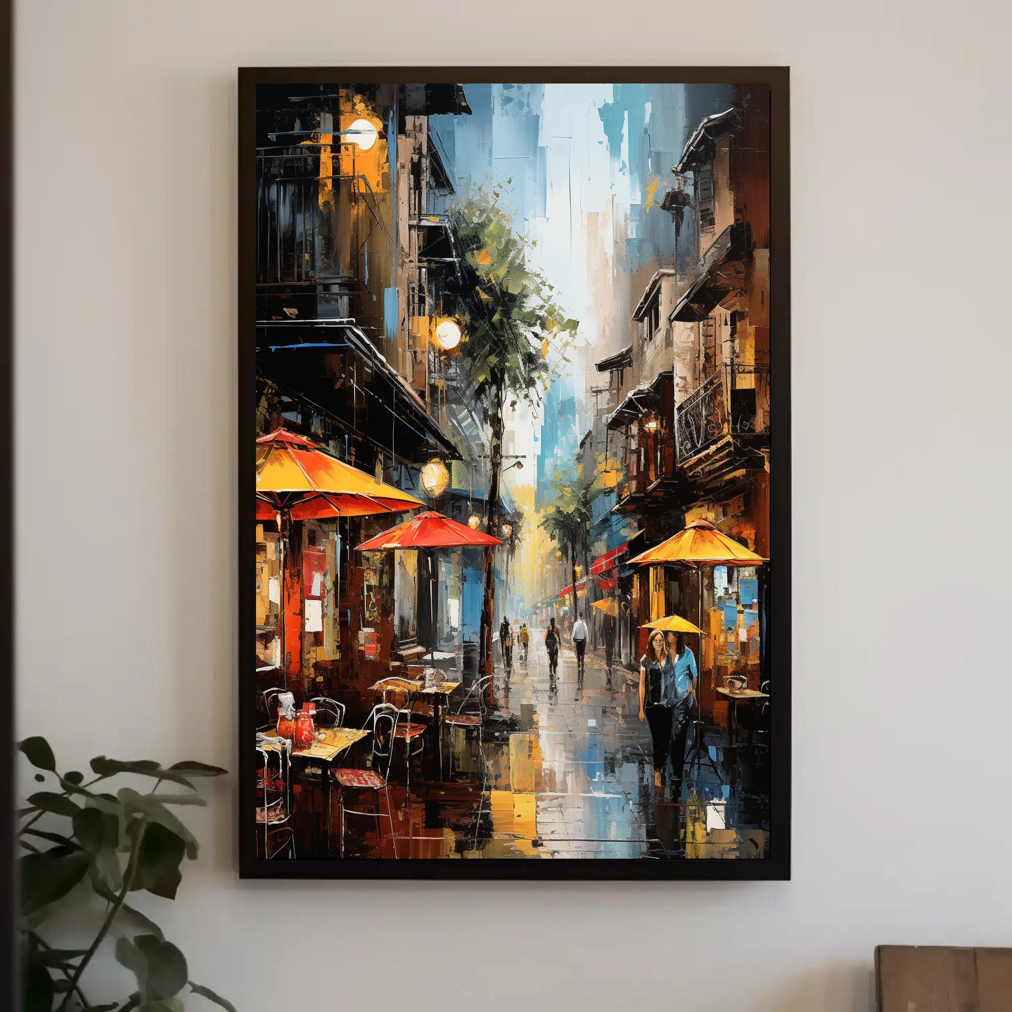 Vibrant City Street Scene Poster