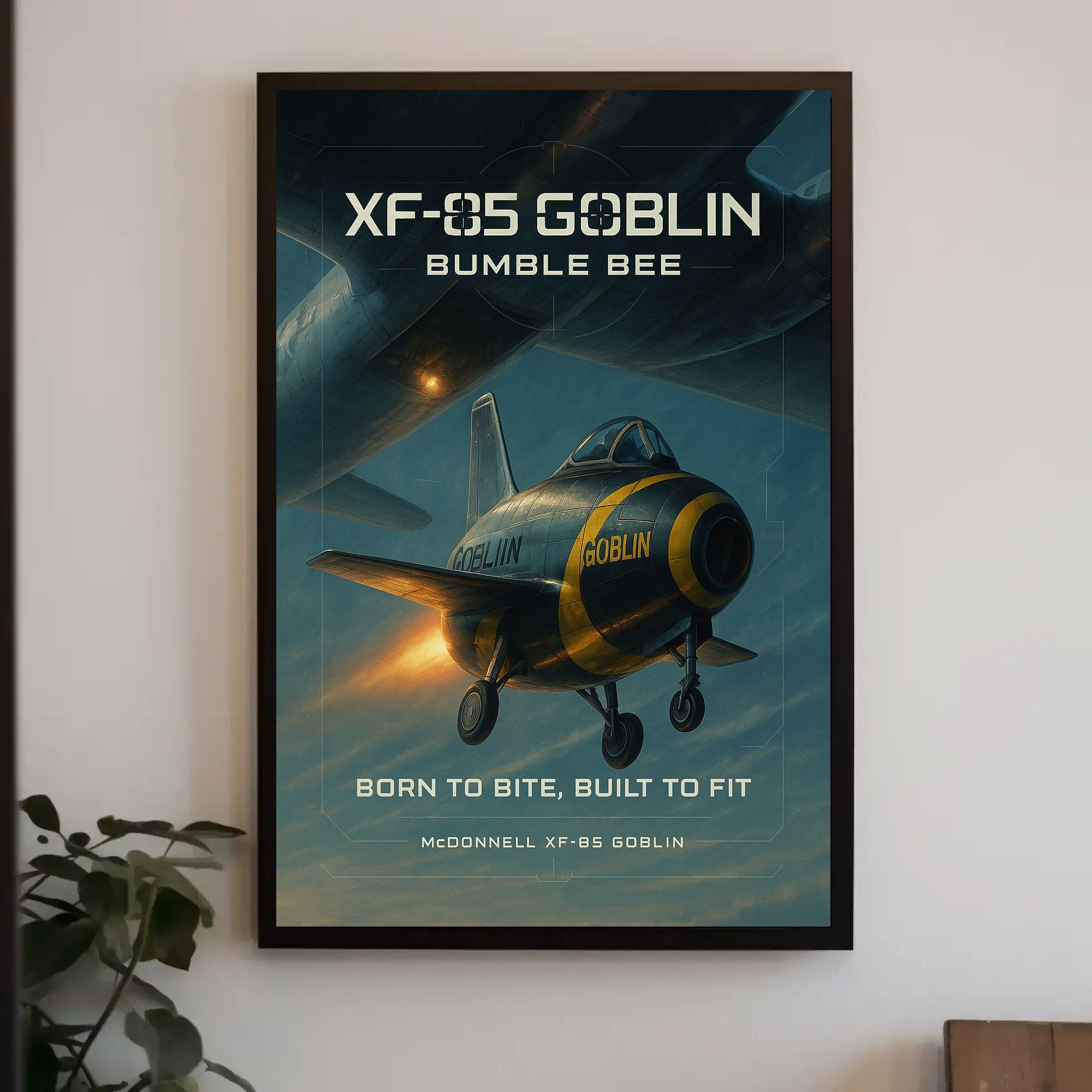 Stylized McDonnell XF-85 Goblin Experimental Jet Military Poster