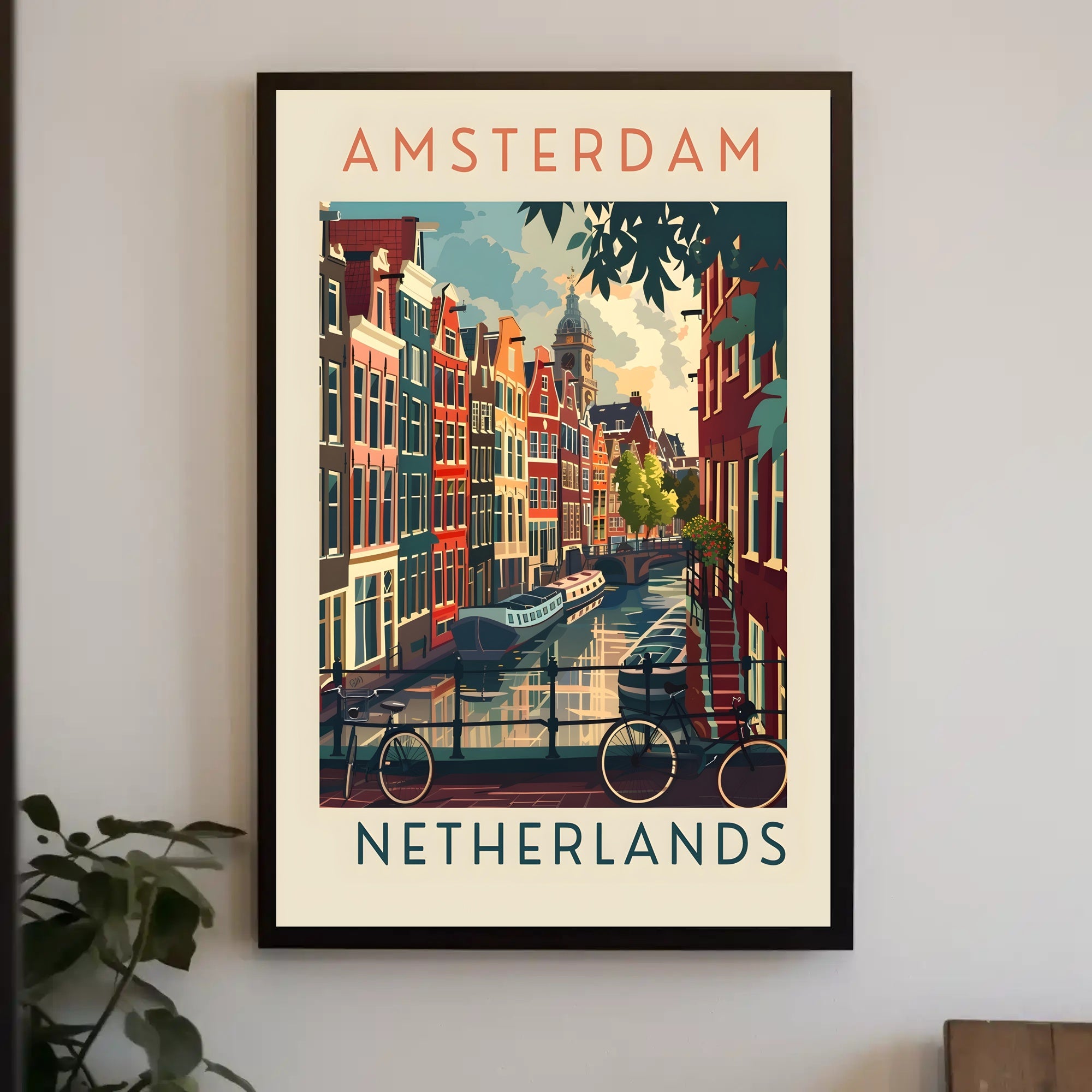 Amsterdam Canal Scene Poster
