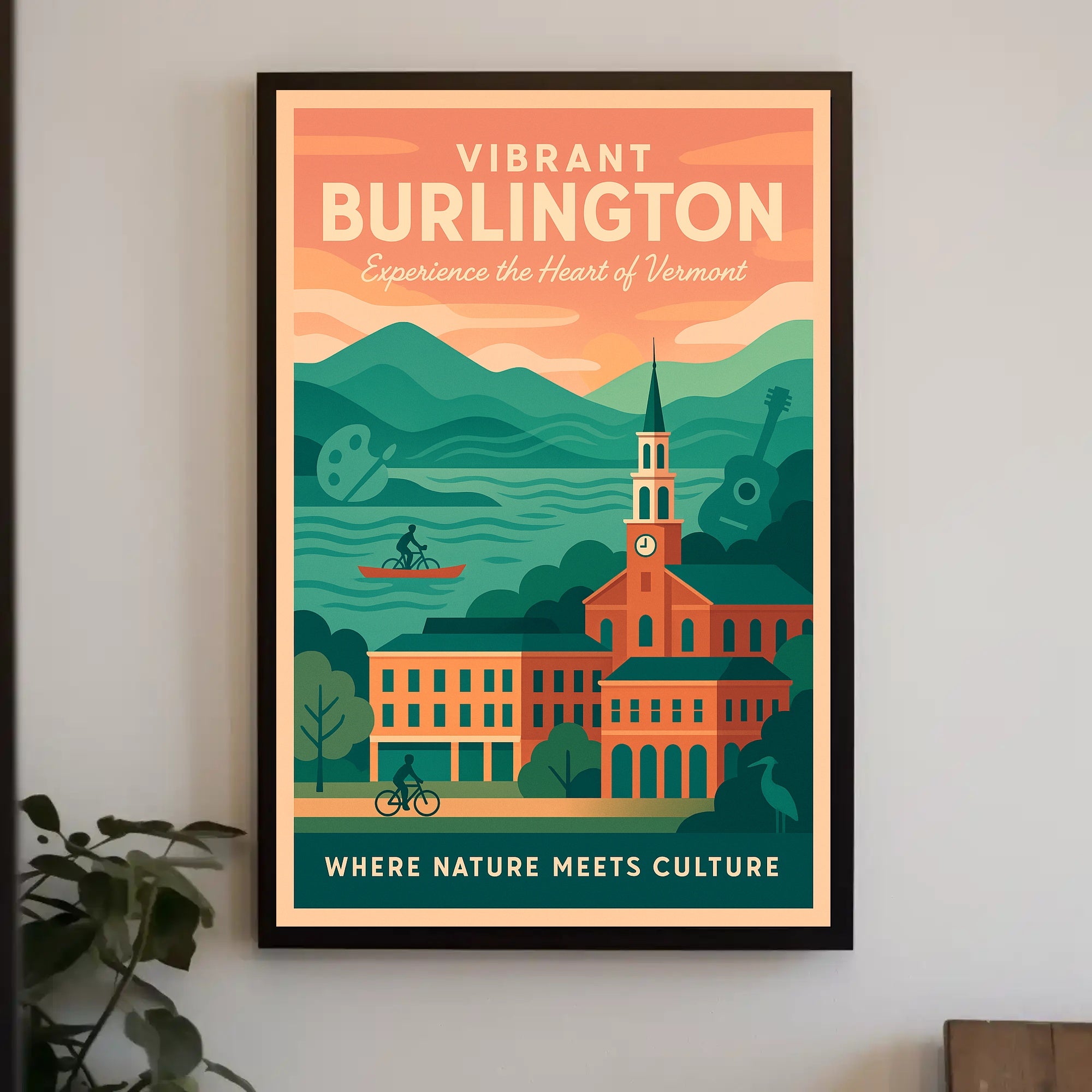 Burlington Vermont Culture and Nature Travel Poster PosterGoat
