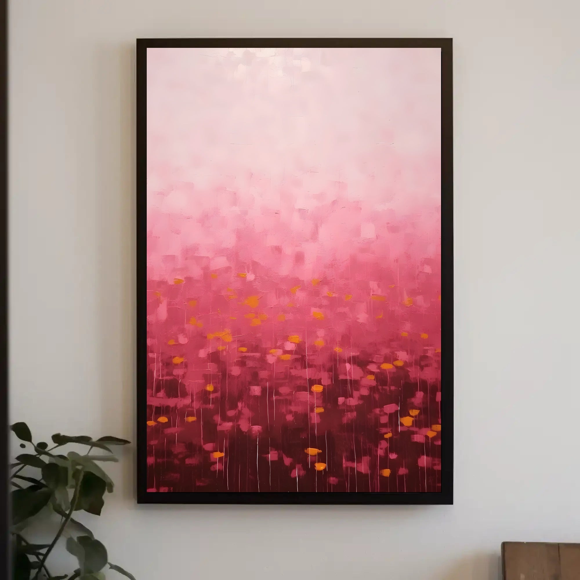Abstract Pink Landscape Poster Modern Wall Art