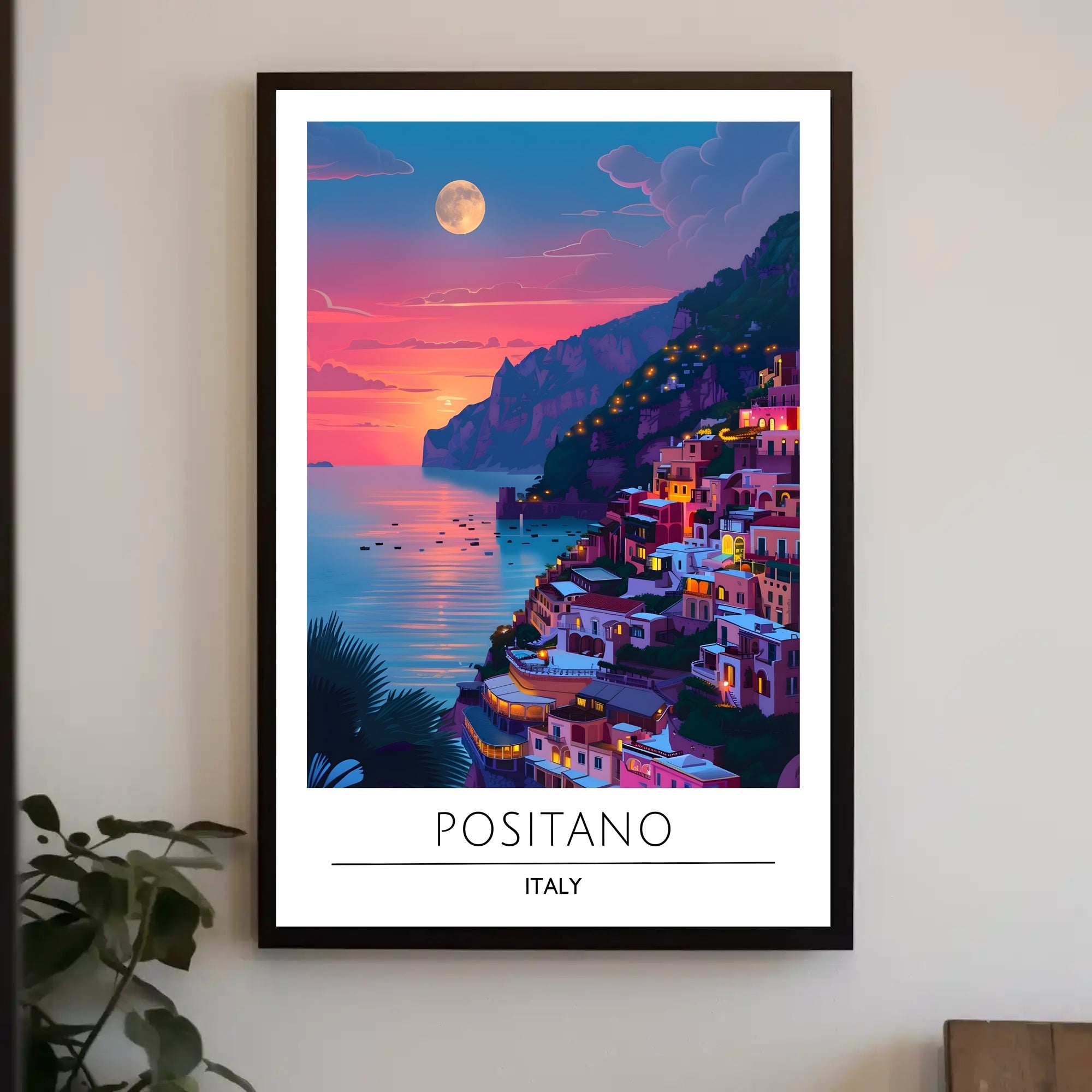 Positano Sunset Dreamscape Travel Poster
