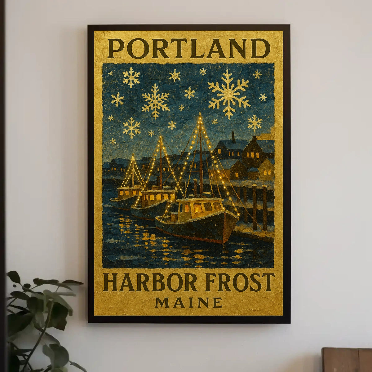 Portland Harbor Frost Poster