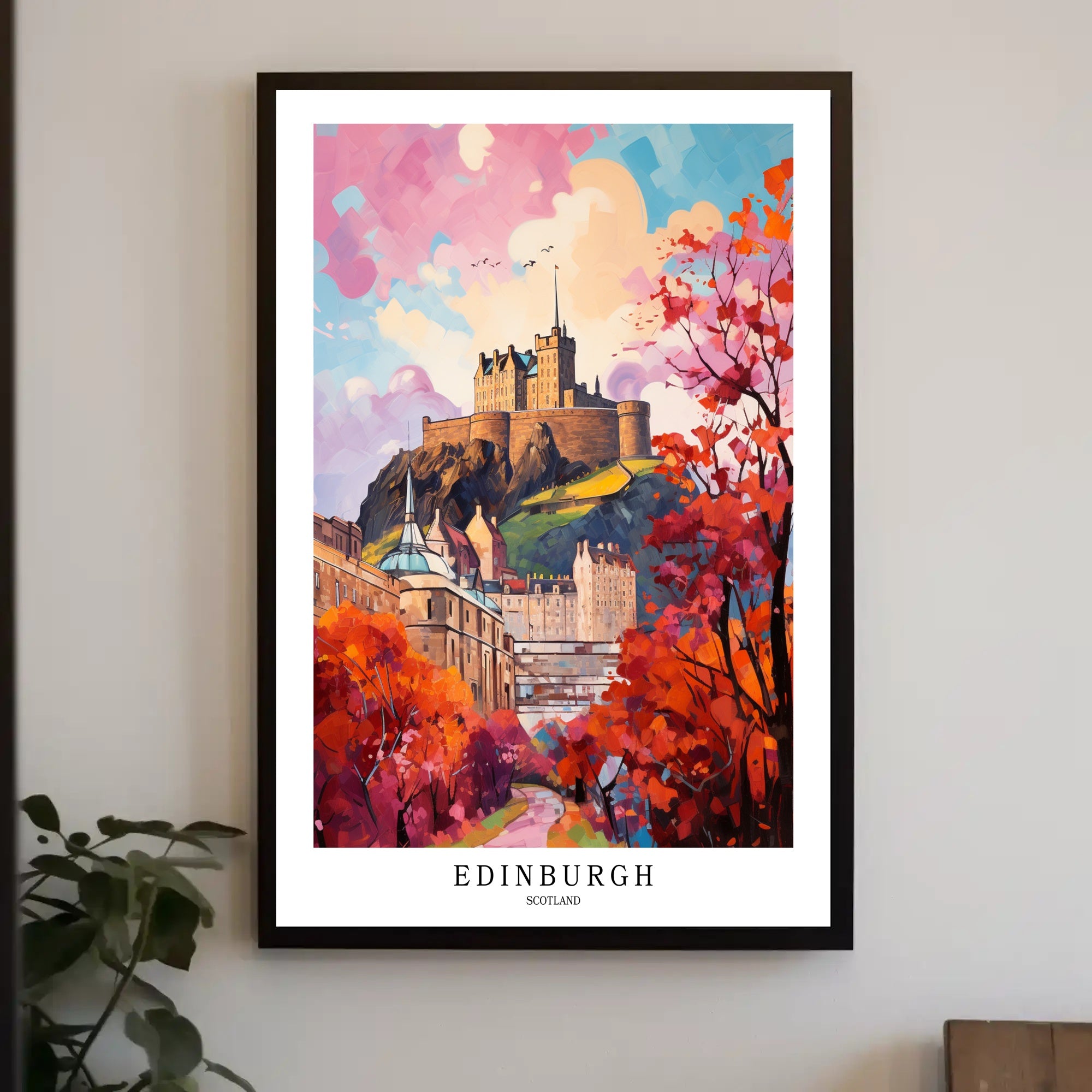 Edinburgh Castle Autumn Impressionist Urban or Cityscape Poster PosterGoat