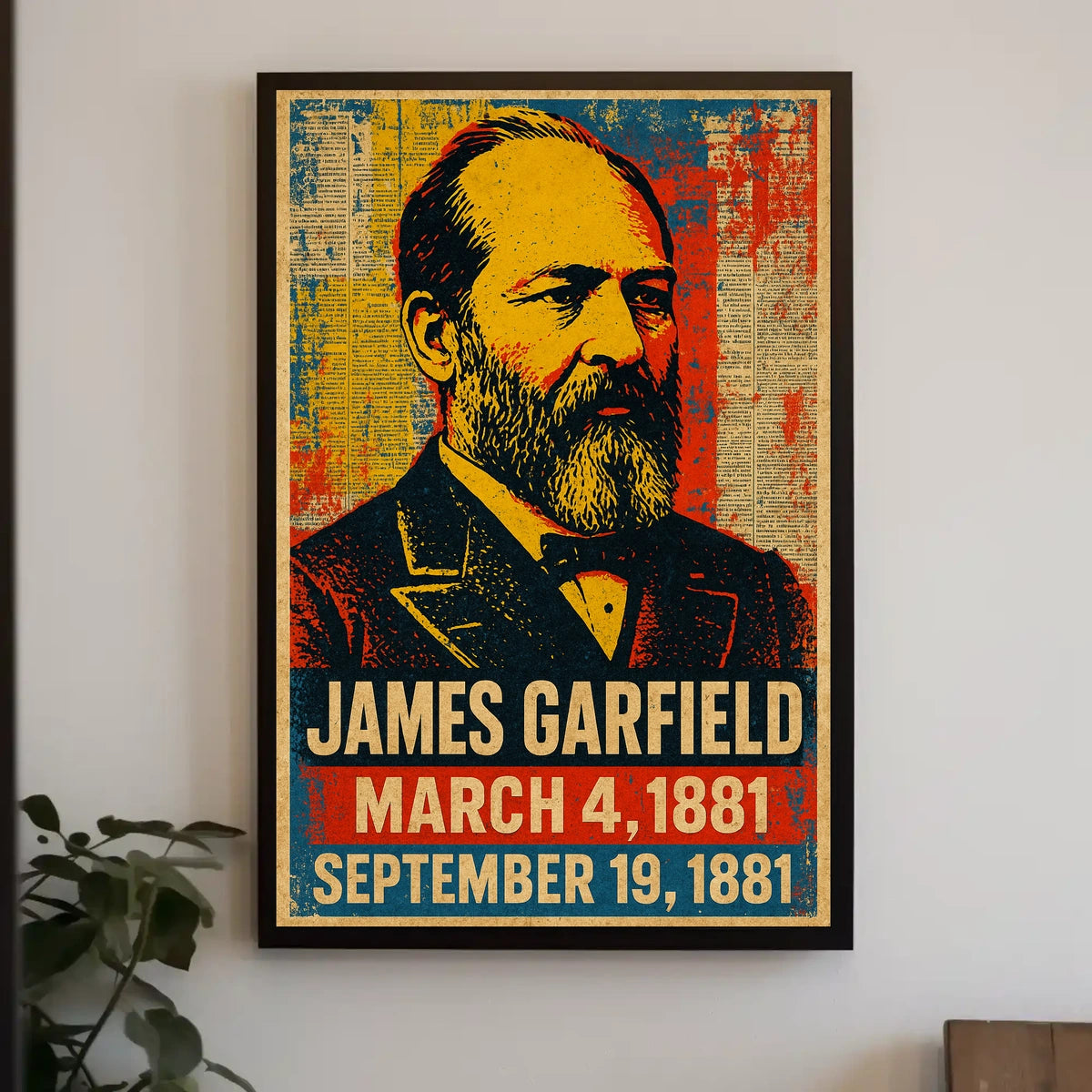 James A. Garfield 20th President of the United States Street Art Mashup Poster