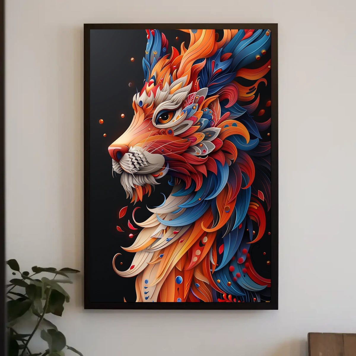 Vibrant Lion Art Poster