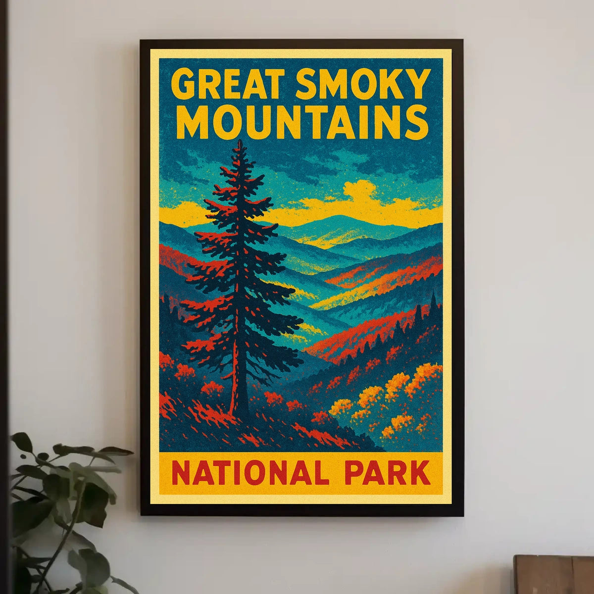 Great Smoky Mountains Vintage Travel Poster Art Nostalgic Retro Adventure Landscape Poster