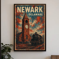 Newark Clock Tower Travel Art Deco Poster