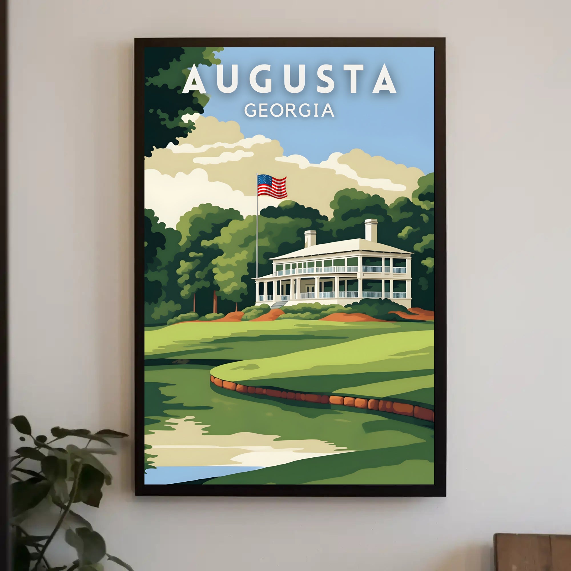 Augusta National Golf Club Vintage Travel Poster