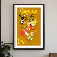 Caribbean Adventure Vintage Travel Poster PosterGoat