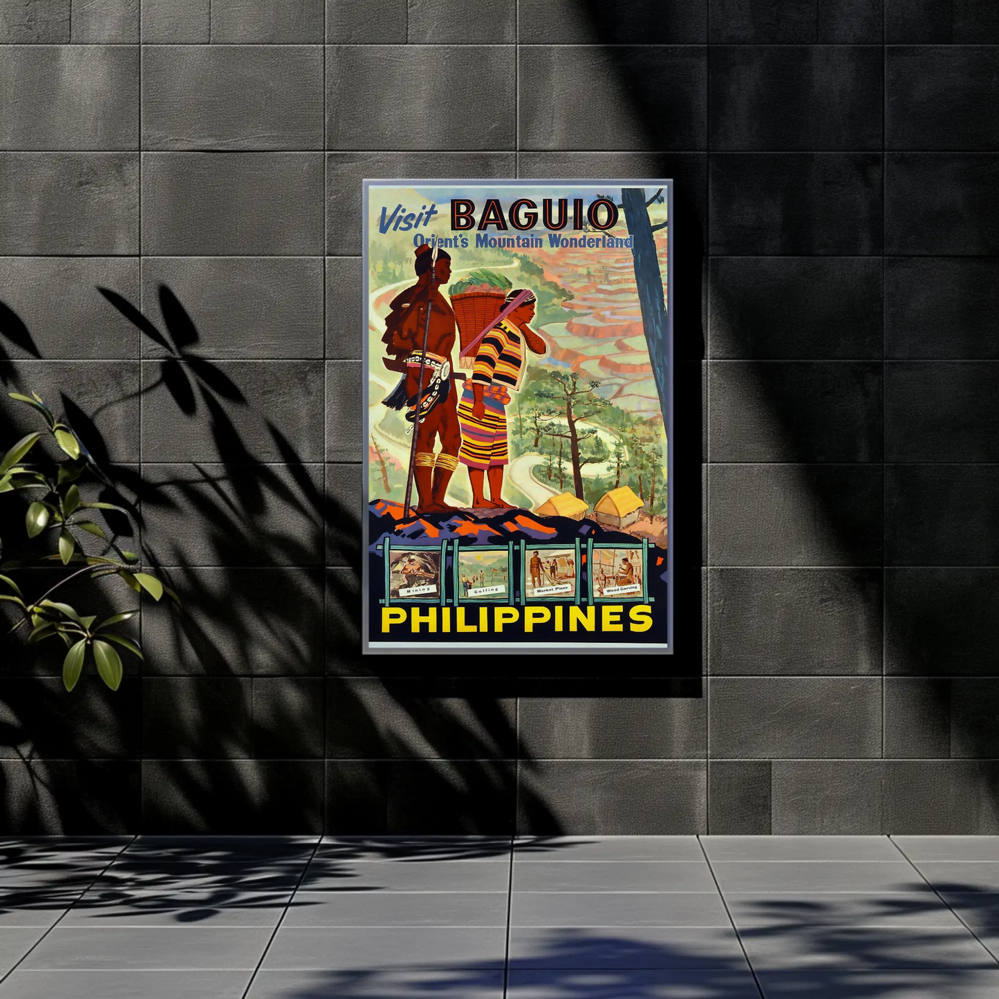 Baguio Philippines Vintage Travel Poster