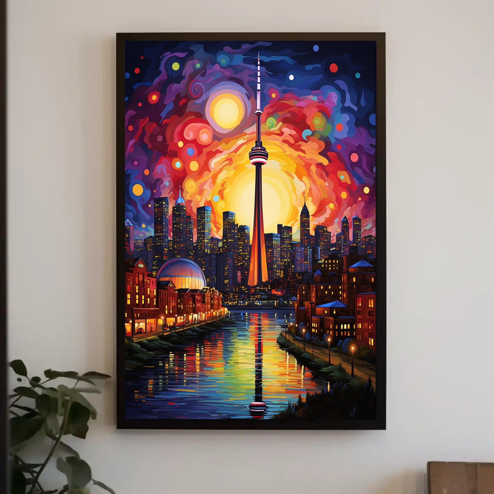 Vibrant Cityscape At Night Poster