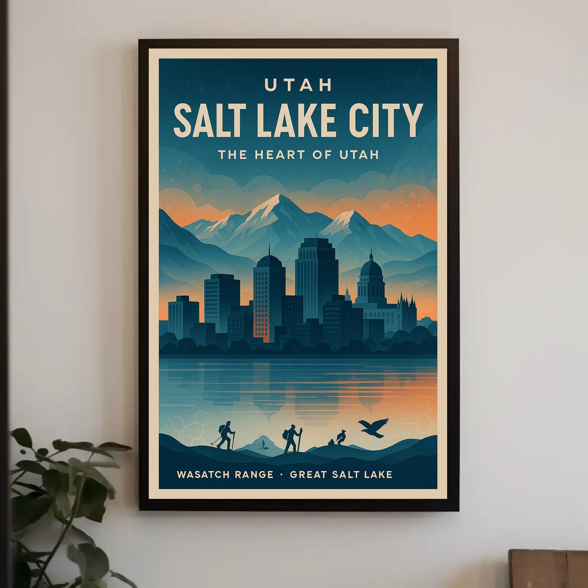 Salt Lake City Travel Poster Vintage Wall Art Print