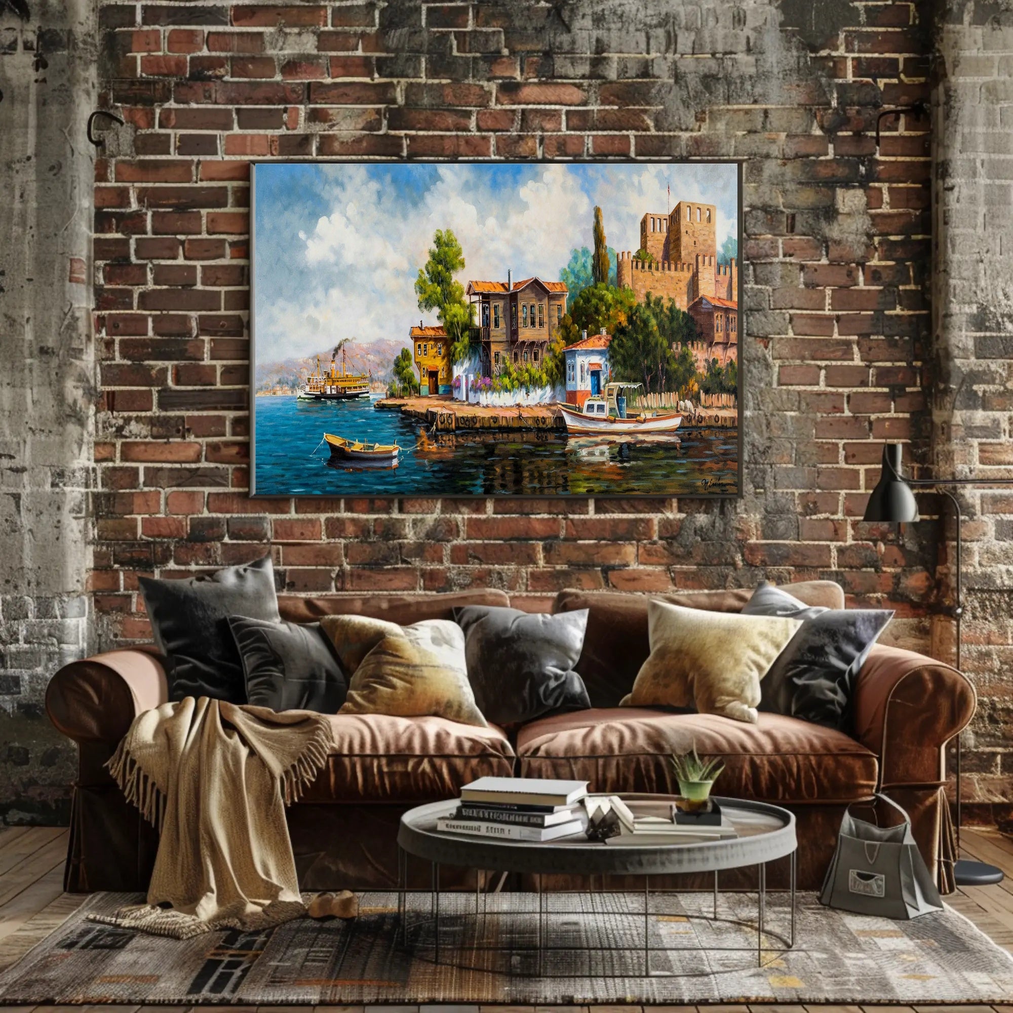 Serene Coastal Village Poster