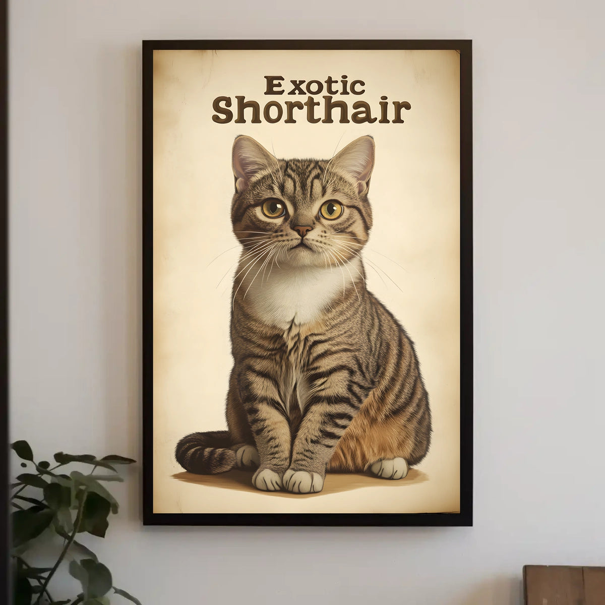 Exotic Shorthair Cat Portrait Photography Realism Poster