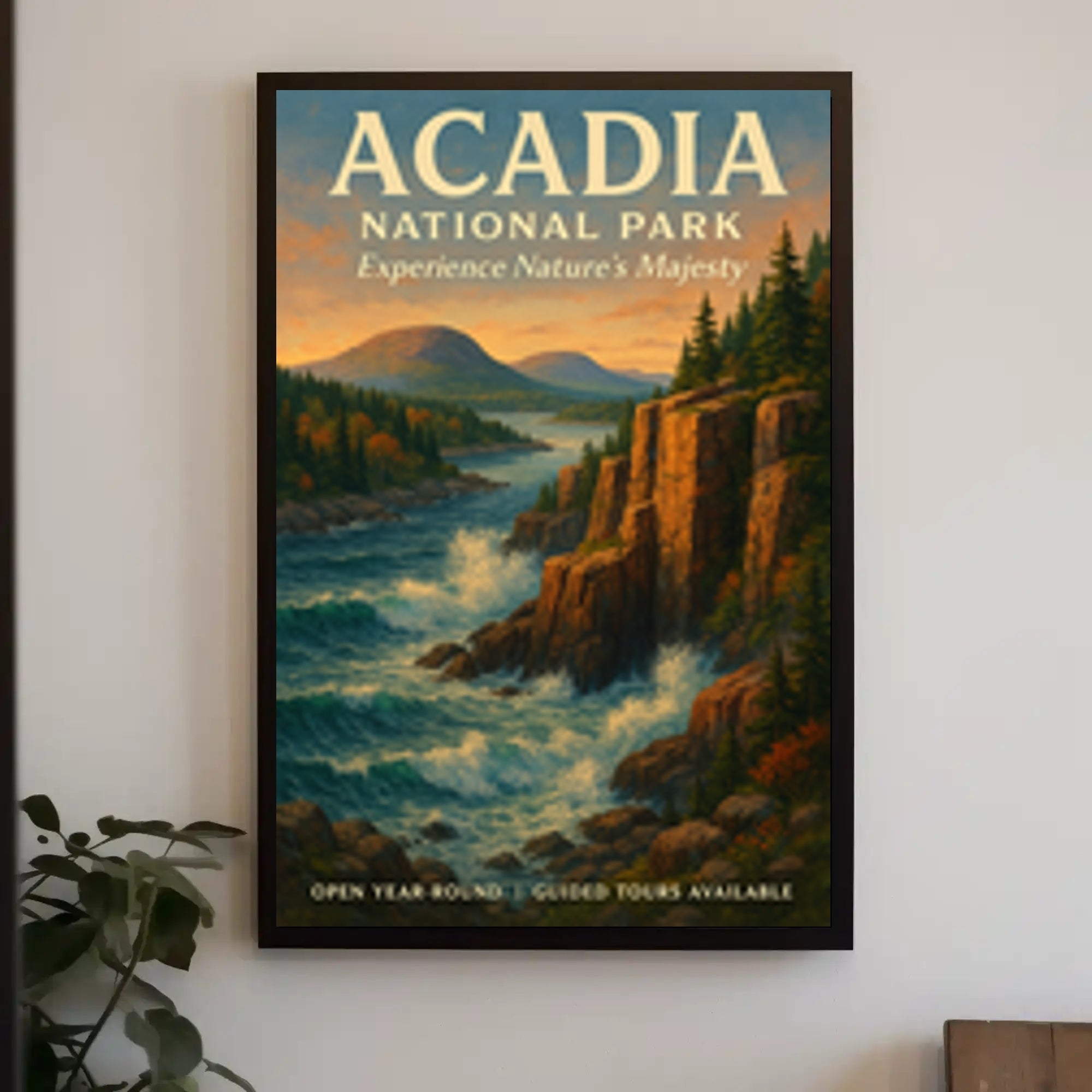 Acadia National Park Vintage Travel Poster Print