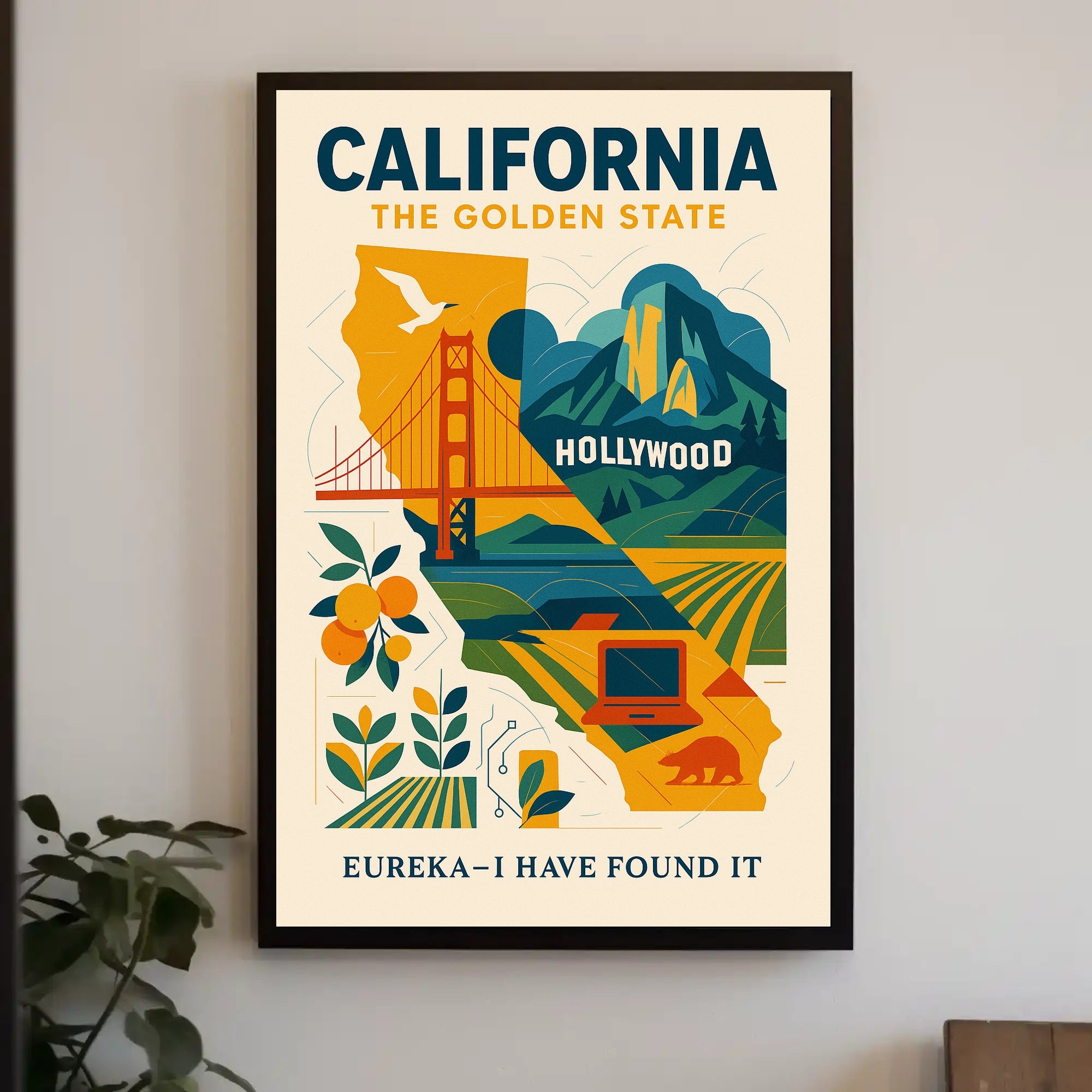 California Icons and Industry: Vintage Travel Poster