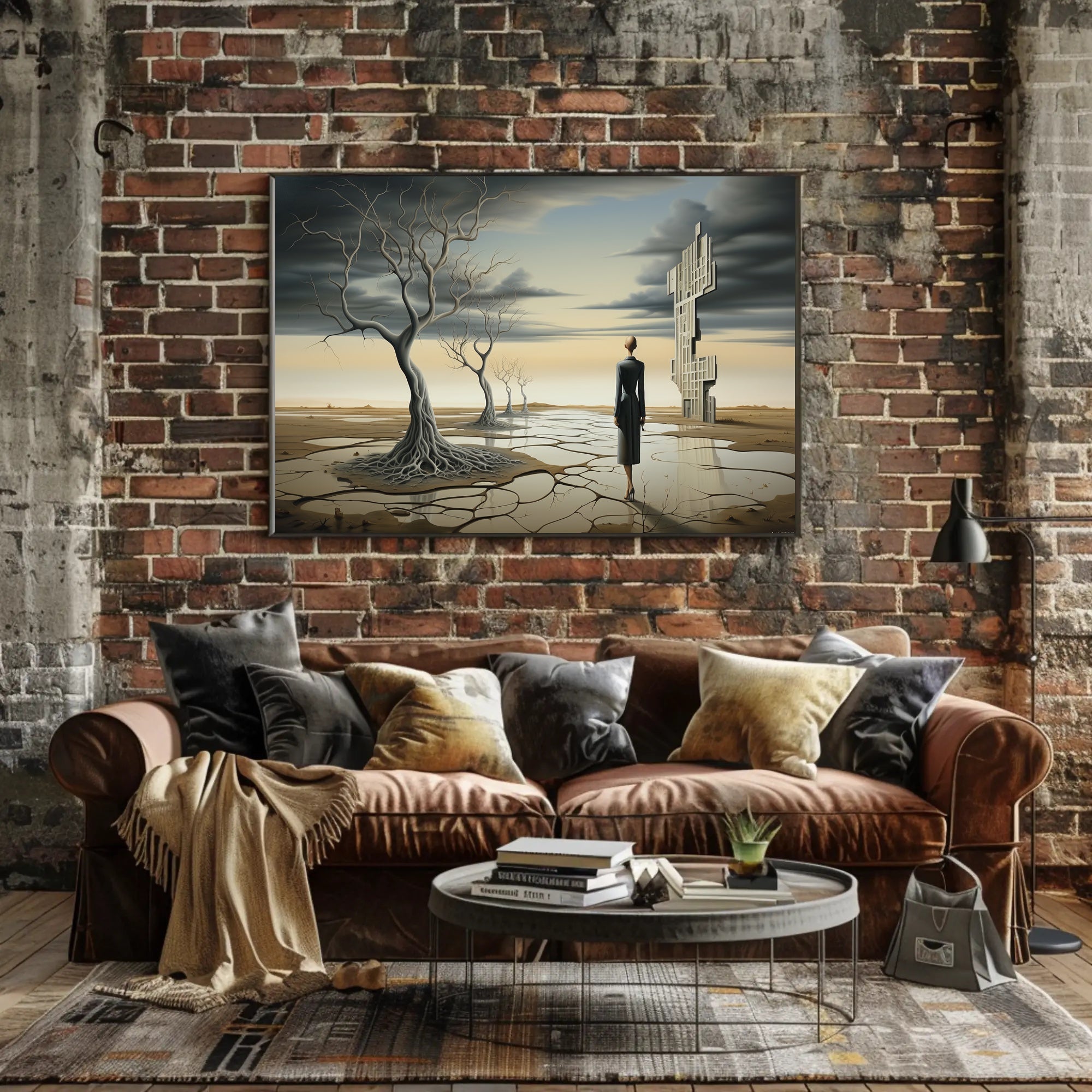 Surreal Solitude in Desert Dystopia Abstract or Artistic Poster